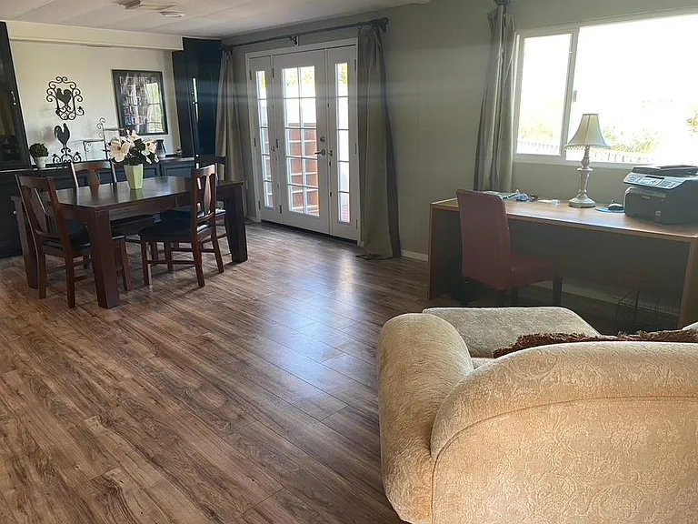 Desk and sitting area