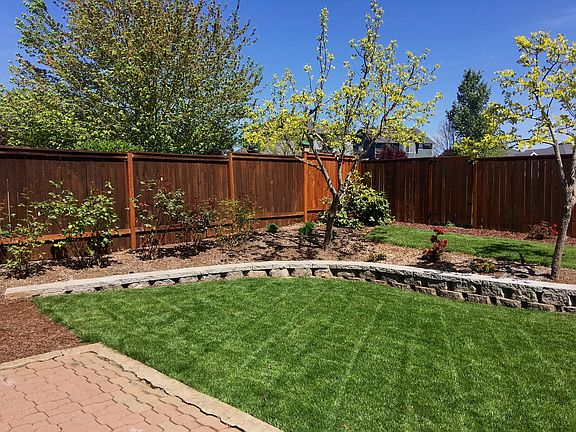 Backyard adjacent to empty field