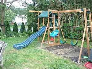 wooden swing set