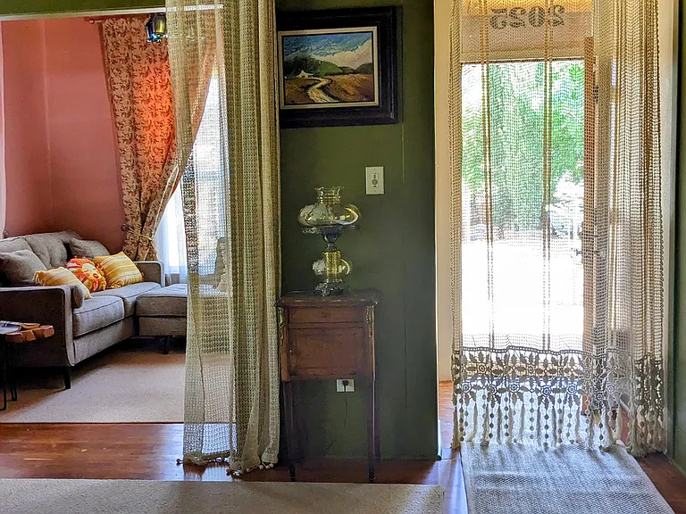 Front door, living room