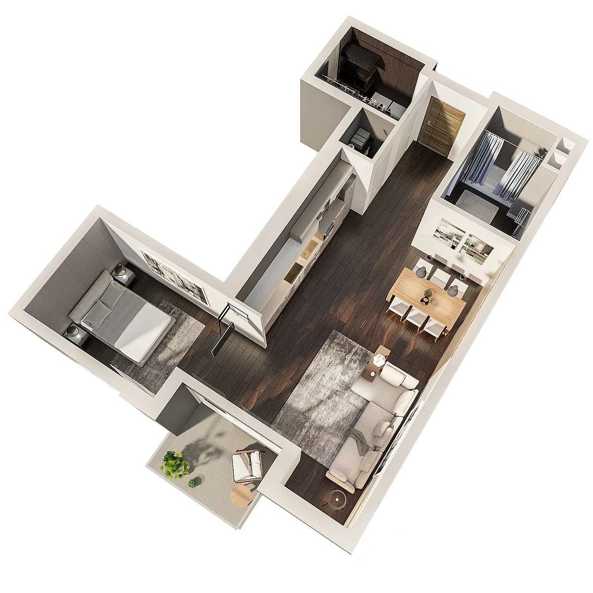 Floor plan Studio - Income Restricted