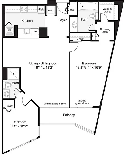 Floor plan 2 Bedrooms C