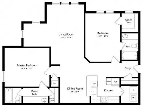Floor plan Two Bedroom B