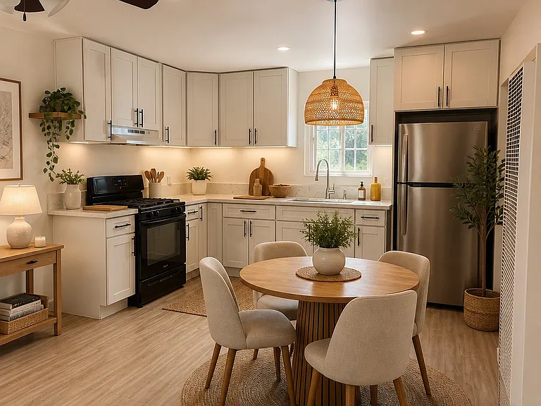 AI picture to imagine your dinning and kitchen area