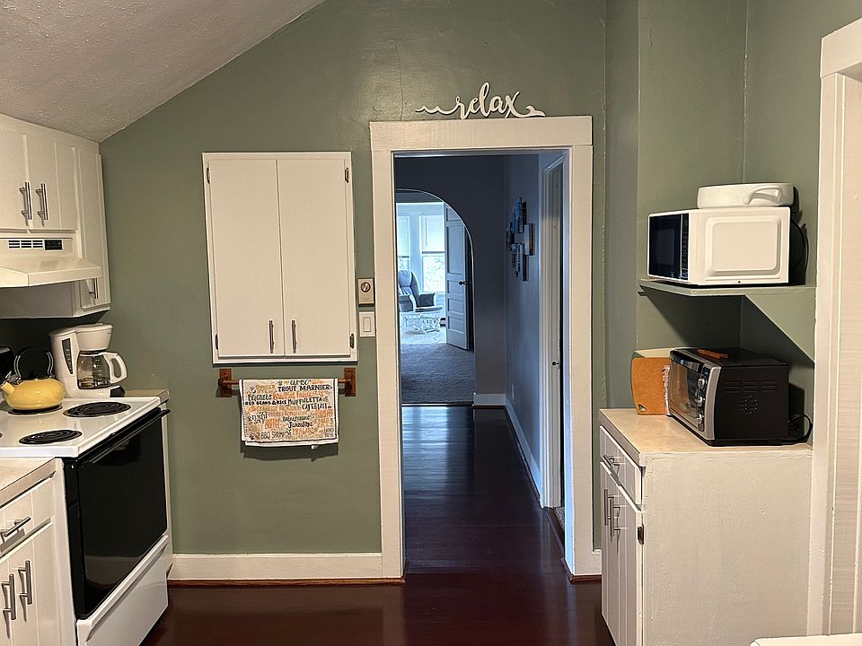 Microwave shelf. Lots of storage.