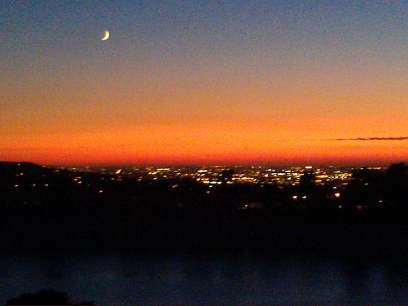 City lights & sunset