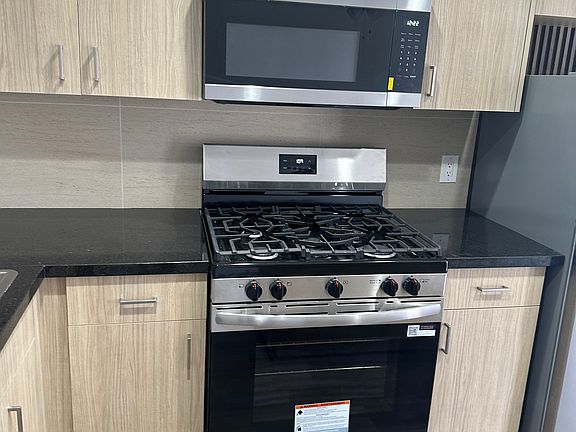 stainless stove and microwave