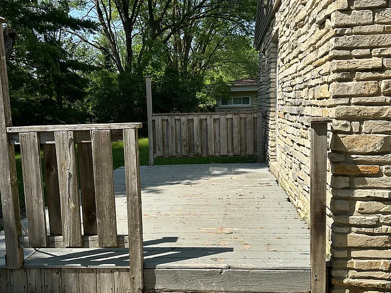 Side view of back deck