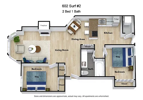 Floor plan 2 Bed
