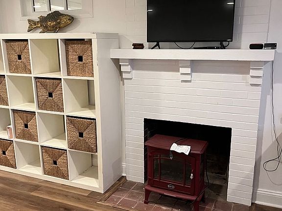 smart tv, electric fireplace