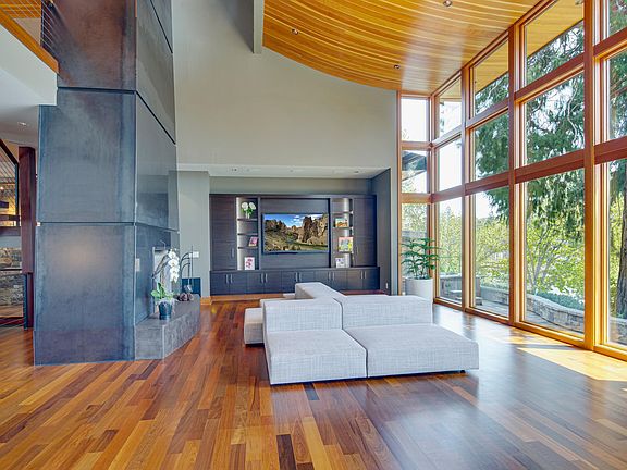 Great room with 70-inch TV.