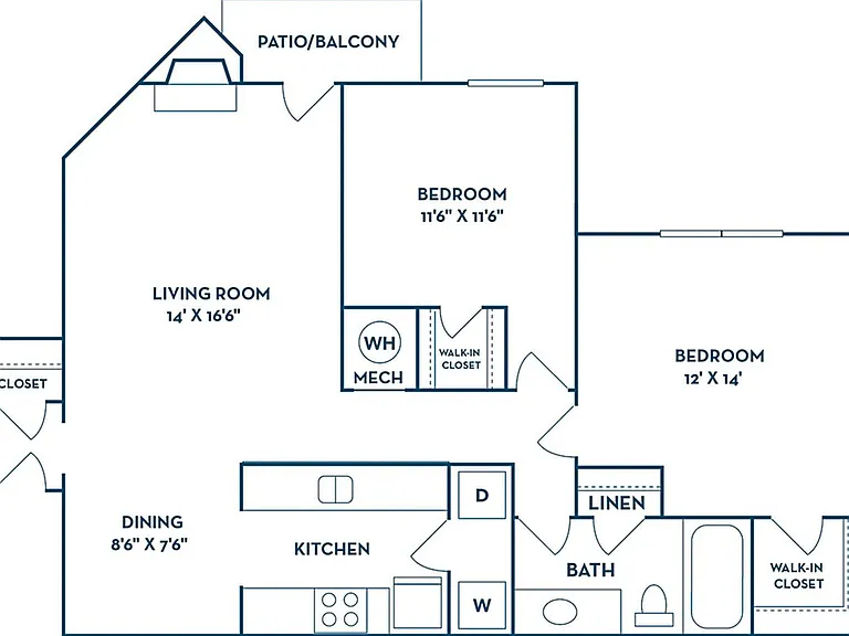 2 Bedroom | 1 Bath | 875 SF 2 Bedroom | 1 Bath | 875 SF