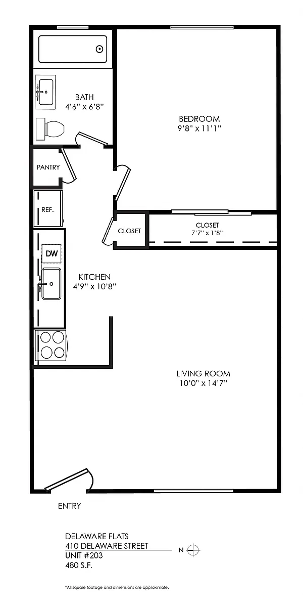 Floor plan 1 Bedroom 1 Bath