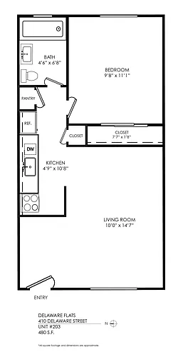 Floor plan 1 Bedroom 1 Bath