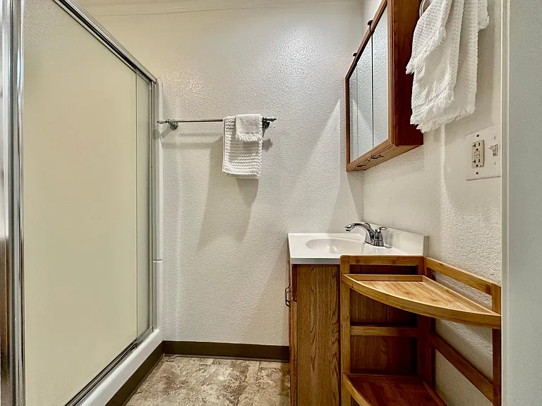 Light, bright bathroom.