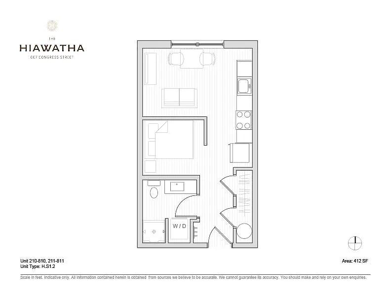 Floor plan Hiawatha Studio Plan B