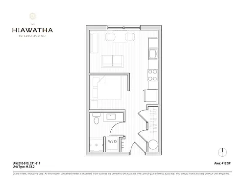 Floor plan Hiawatha Studio Plan B