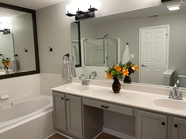 Master bathroom double vanity