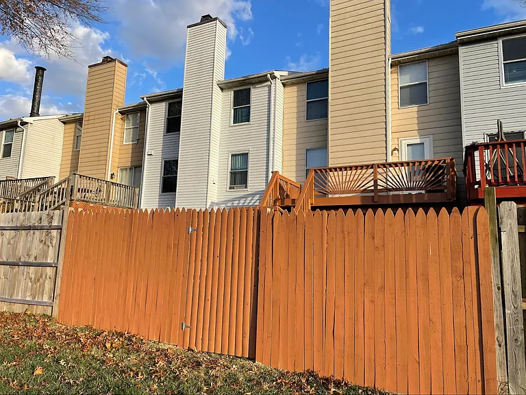 Backyard fence with gate locked from inside