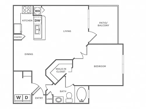 Floor plan Begonia (840 SF)