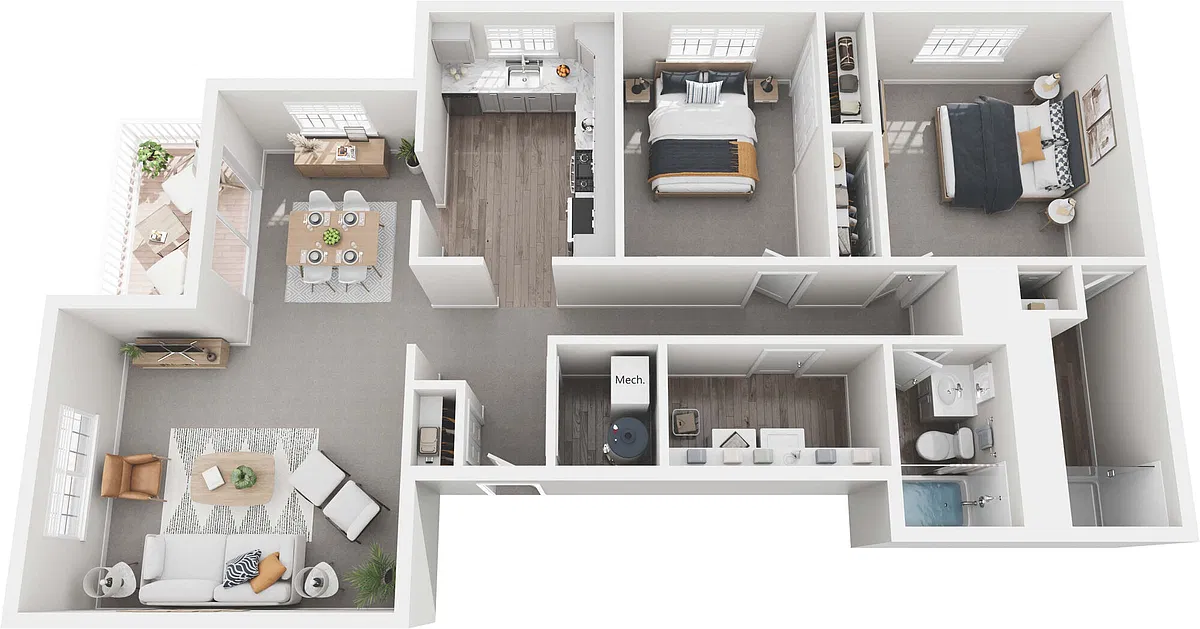 Floor plan The Henry - 2BR 2BA