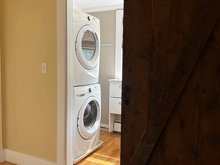 Sliding barn door to the laundry room