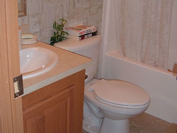 second bathroom w ceiling window