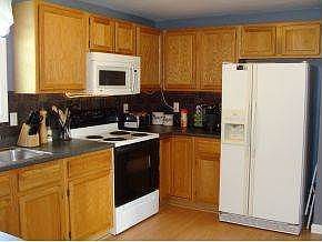 Kitchen with new flooring.