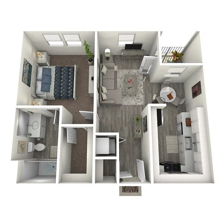 Floor plan One Bedroom One Bathroom A