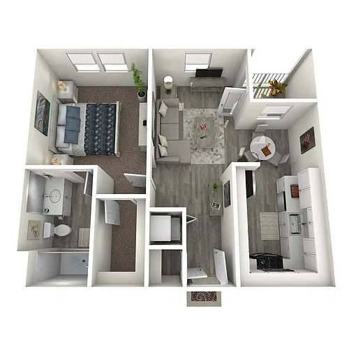 Floor plan One Bedroom One Bathroom A