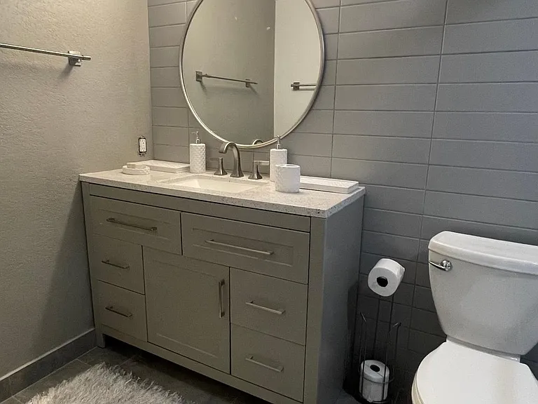 Stainless Steel finish plumbing fixtures, Kohler fixtures.