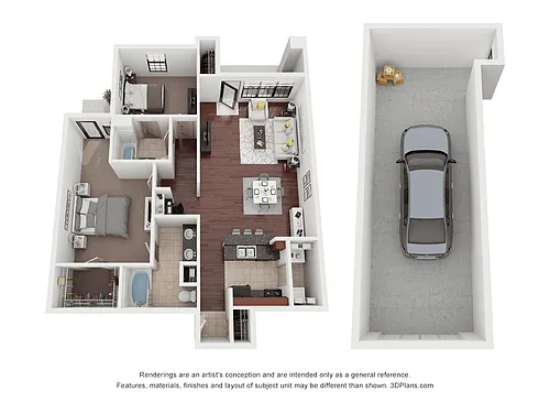 Floor plan B2 - Attached Garage