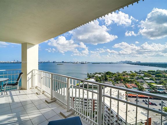 Private terrace looking South w views of the bay & Miami skyline.