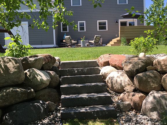 Granite Steps To Lower Yard