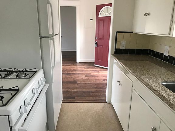 Kitchen looking to living area