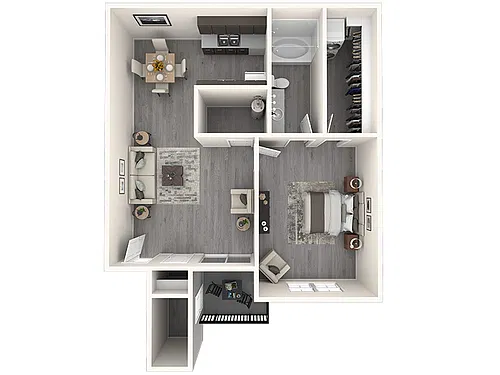 Floor plan 1x1-750 Upgraded