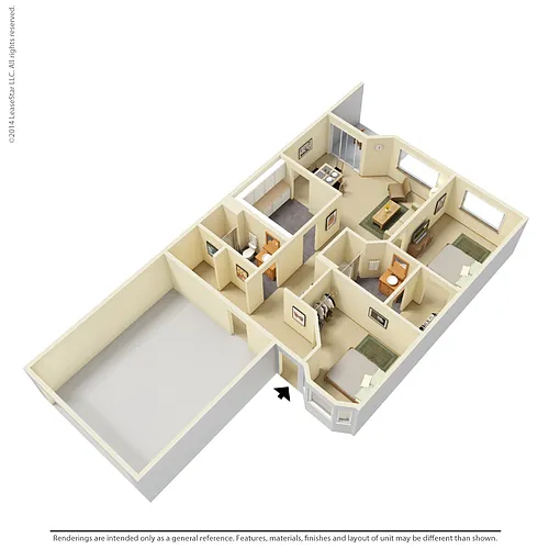 Floor plan 2 Bedroom - TH.A1