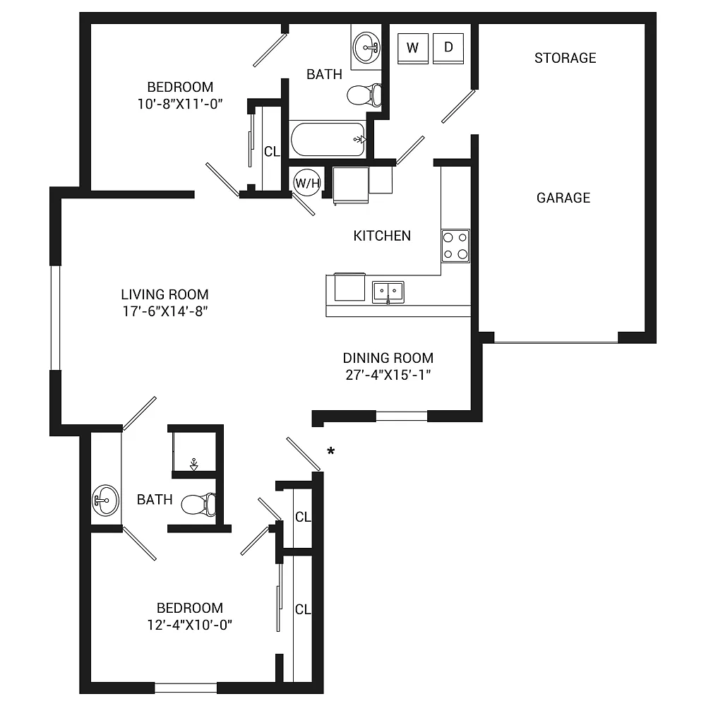 Floor plan 2-Ranch w/ Garage