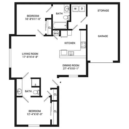 Floor plan 2-Ranch w/ Garage