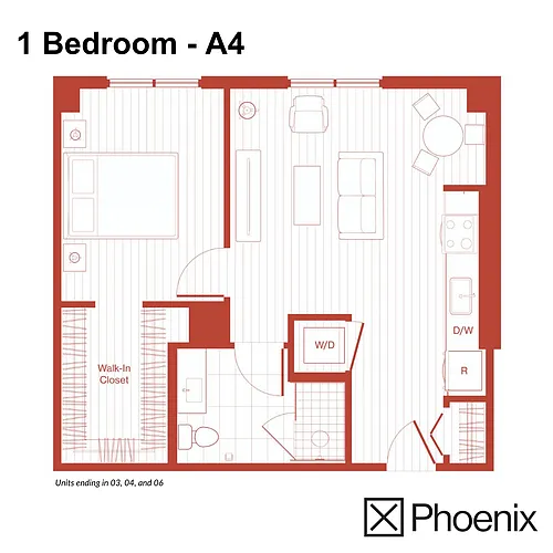 Floor plan 1 Bedroom - A4