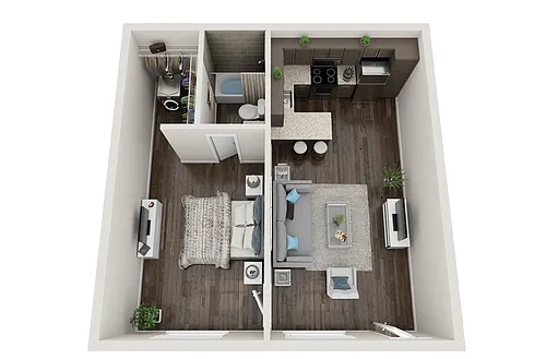 Floor plan Renovated 1 Bedroom
