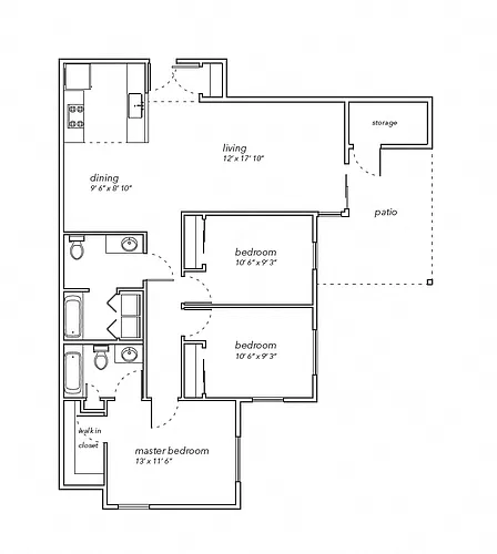 Floor plan Three-Bedroom