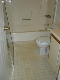 Bathroom with full bath/shower surround