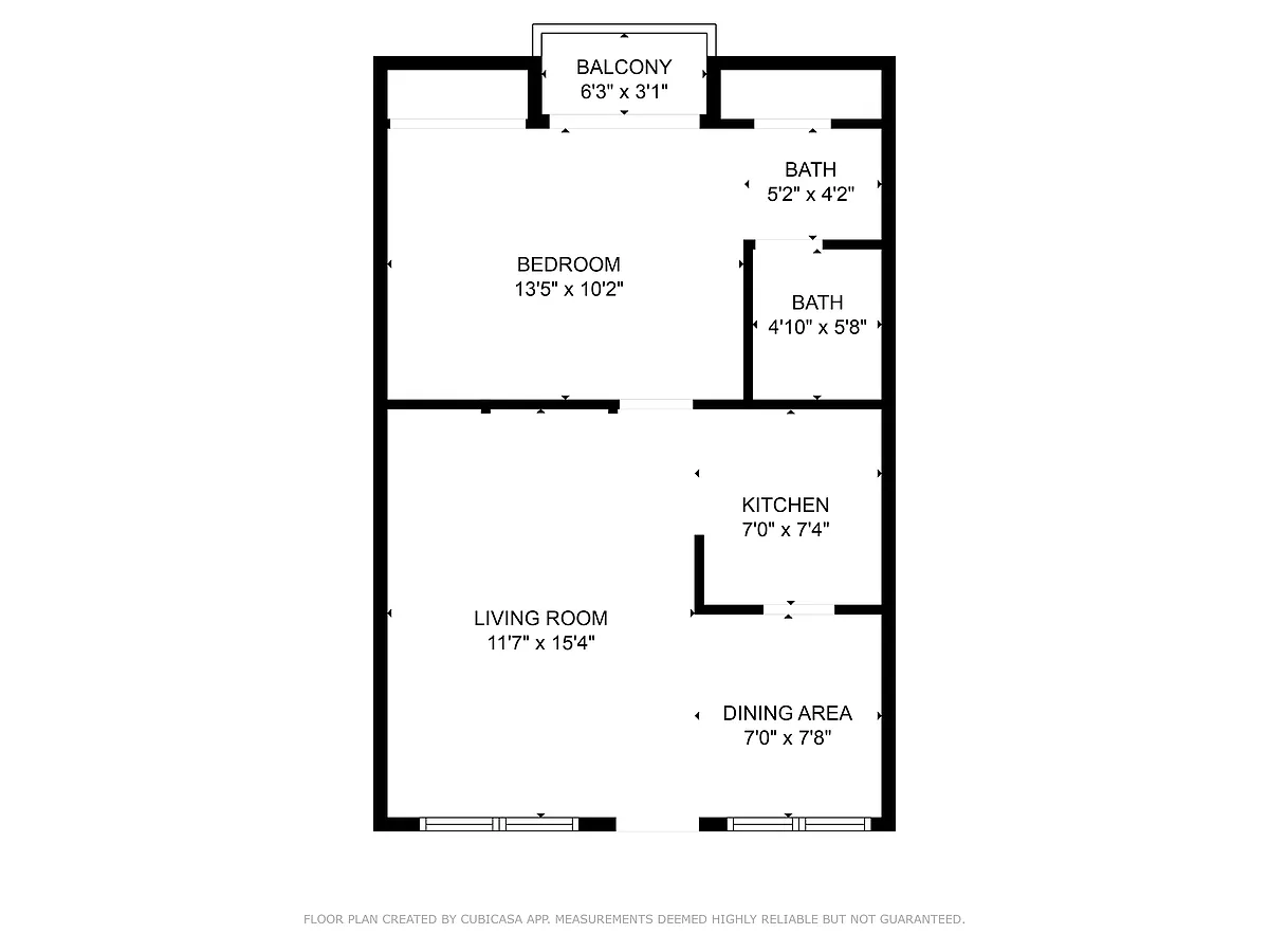 Floor plan A2 - 1 Bedroom 1 Bathroom