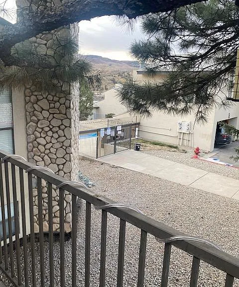 View of pool from balcony