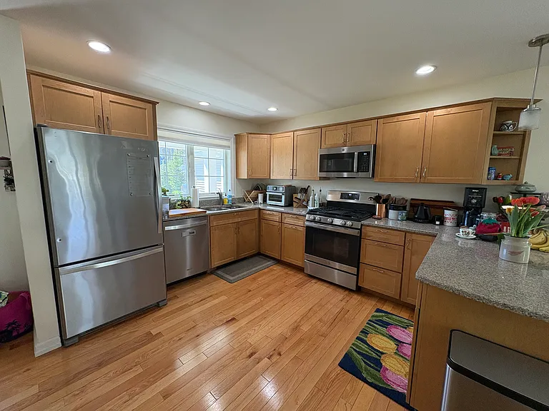 Kitchen with stainless steel appliances and granite countertops