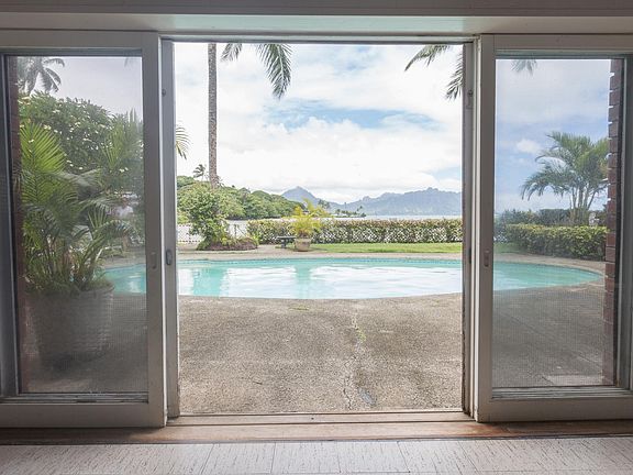 Pool view from living area