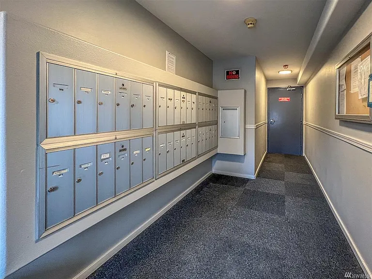 Mailbox area at entry to building