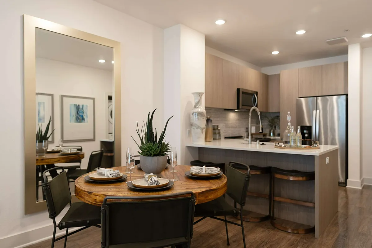 Gather, dine, and entertain effortlessly in this warm, modern space with sleek finishes and an inviting layout. - Diridon West