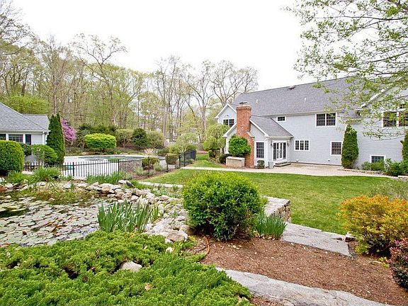 Backyard with pool and poolhouse